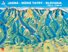 Map of Ski-park Jasna, Low Tatras, Slovakia